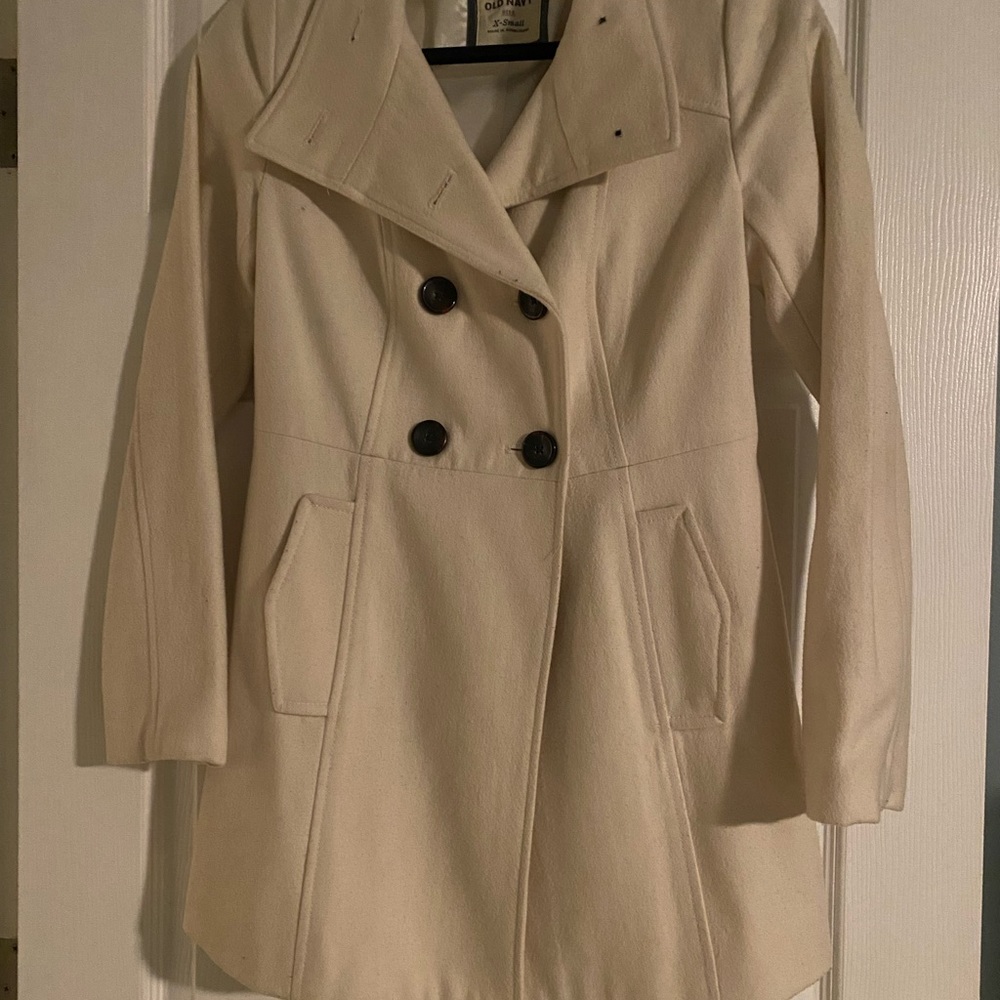 Old Navy XS White Peacoat